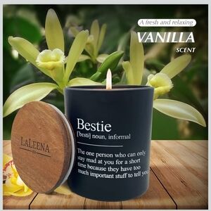 LaLeena Black Bestie Definition Candle Vanilla Scent NIB 14oz